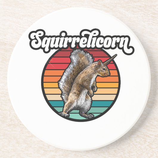 Squirrelicorn - おもしろい、ヴィンテージ コースター (正面)