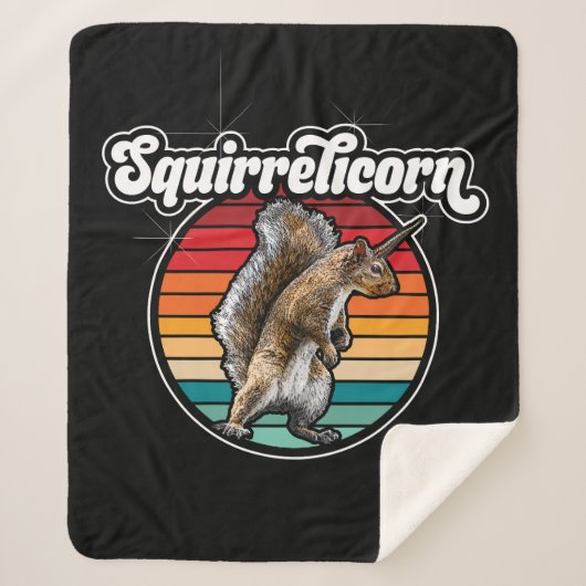 Squirrelicorn - おもしろい、ヴィンテージ シェルパブランケット (正面)