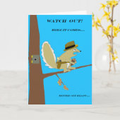 SQUIRRELLY -- バースデー・カード カード (黄色い花)