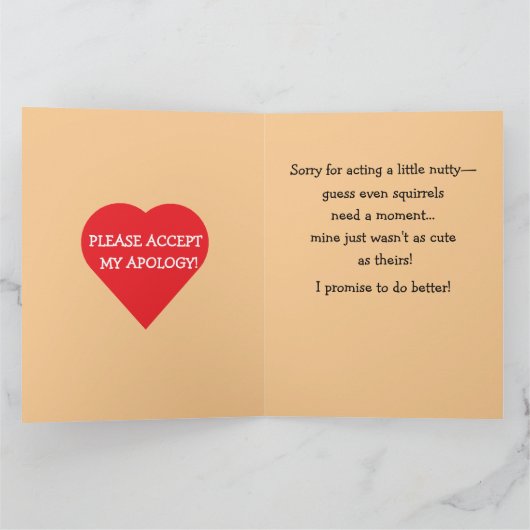 Squirrelly Sweet Heart Apology Card カード (内部)