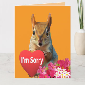 Squirrelly Sweet Heart Apology Card カード