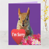 Squirrelly Sweet Heart Apology Card カード (黄色い花)