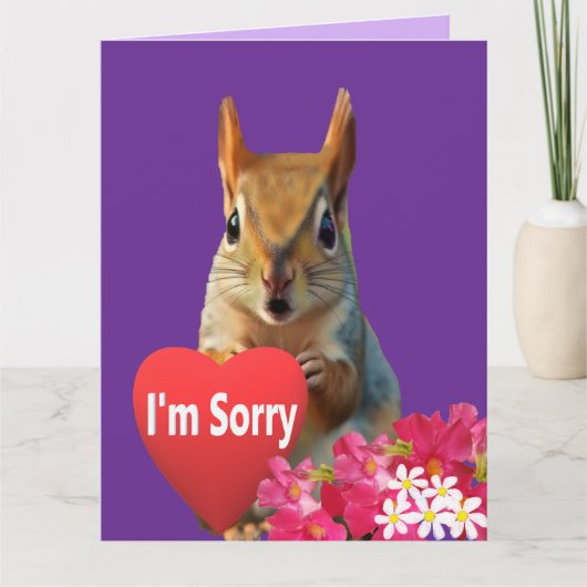 Squirrelly Sweet Heart Apology Card カード (正面)