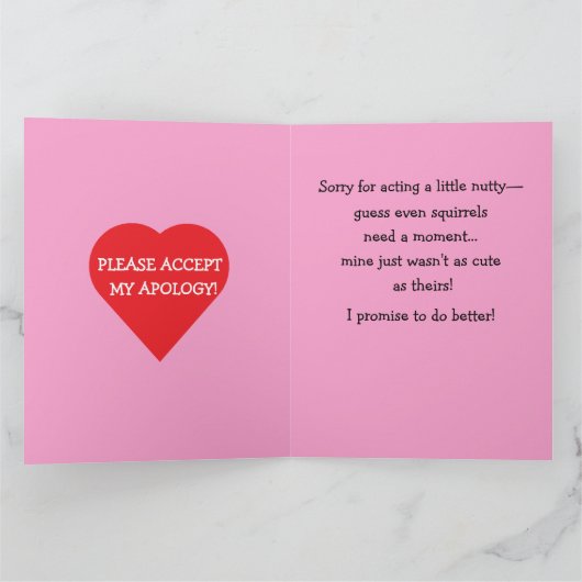 Squirrelly Sweet Heart Apology Card カード (内部)