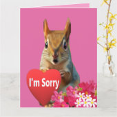 Squirrelly Sweet Heart Apology Card カード (黄色い花)