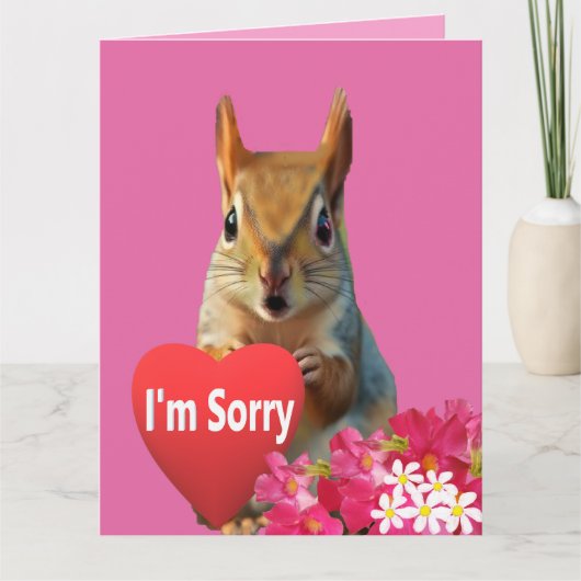 Squirrelly Sweet Heart Apology Card カード (正面)