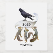 Squirrels and Crow Wine Labels ワインラベル (シングルラベル)