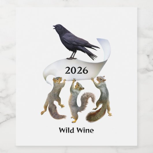 Squirrels and Crow Wine Labels ワインラベル (シングルラベル)