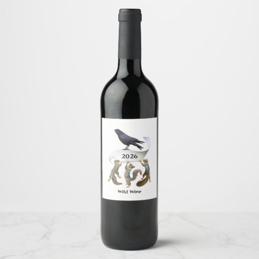 Squirrels and Crow Wine Labels ワインラベル (正面)