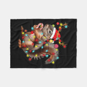 Squirrels Christmas Lights Funny Xmas Squirrel Lov フリースブランケット (正面(横))