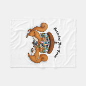 Squirrels Disco Funny Party  フリースブランケット (正面(横))