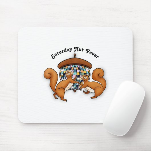 Squirrels Disco Funny Party マウスパッド (マウス)