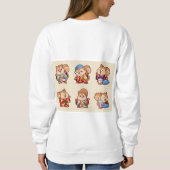 Squirrels dressed in traditional Japanese kimono スウェットシャツ (裏面)