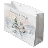 Squirrels in winter forest  ラージペーパーバッグ (裏面アングル)