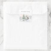 Squirrels in Winter Snow  スクエアシール (バッグ)