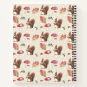 Squirrels & Toadstools Autumn Pattern Personalised ノートブック (裏面)