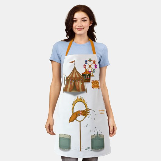 Squirty squid エプロン (着用した状態)