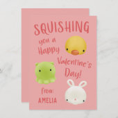 Squishesキッズクラスルームのバレンタインカード シーズンカード (正面/裏面)