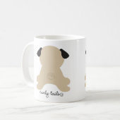 Squishy顔の巻き毛の尾子鹿のパグのマグ コーヒーマグカップ (正面左)