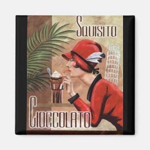 Squisito Cioccolato赤のイタリアンなチョコレート女性 マグネット