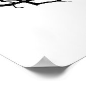 Squrrels with red hearts on tree branch ポスター (角)