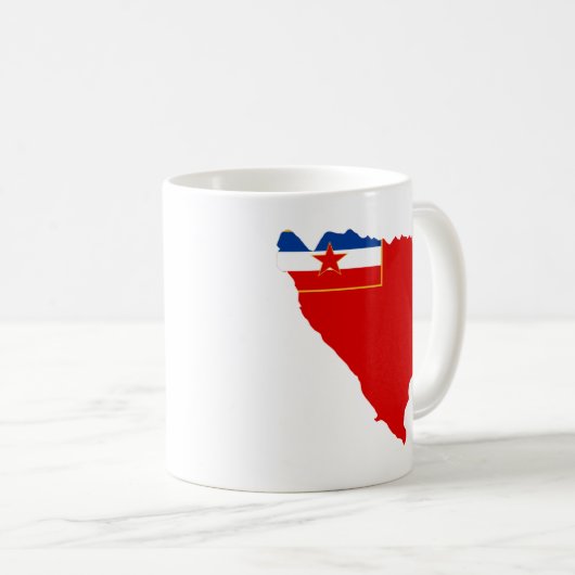 SRボスニア・ヘルツェゴビナ1945年の地図 コーヒーマグカップ (正面右)