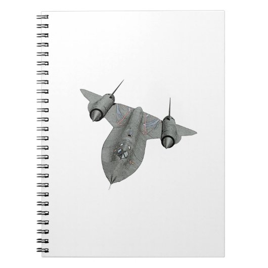 SR71クロドリの白黒イラストレーション ノートブック (正面)