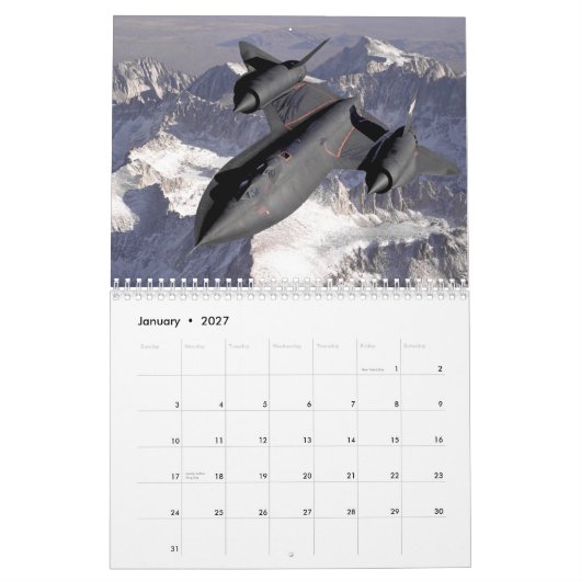 SR-71クロドリのカレンダー カレンダー (1月 2027)