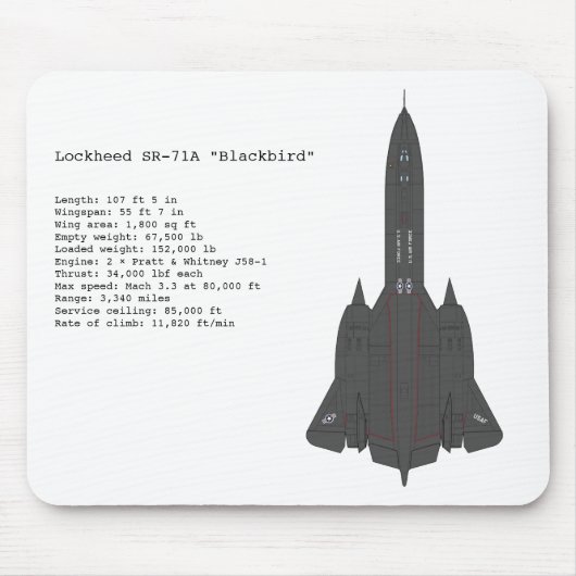SR-71クロドリのmousepad マウスパッド (正面)