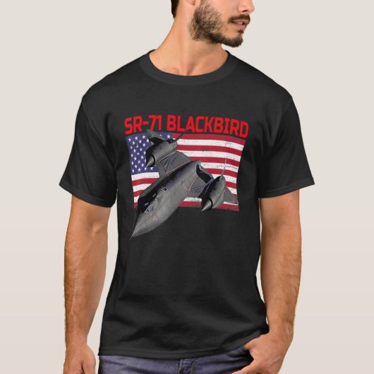 Sr 71ブラックバードアクションと愛国的なアメリカ人F Tシャツ (正面)