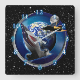 SR-71ブラックバードハイレンジャー スクエア壁時計