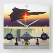 SR-71ブラックバード スクエア壁時計 (正面)