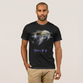 Sr-71軍隊スパイ飛行機Tシャツ Tシャツ (正面フル)