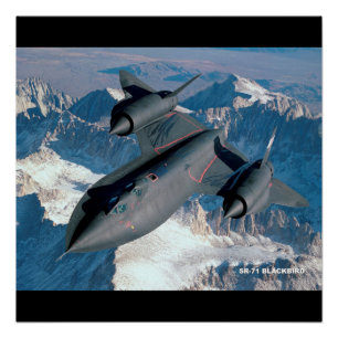 SR-71黒鳥飛行機航空光沢ポスター ポスター