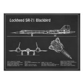 SR-71 ブラックバード - 航空機設計図計画 PD フォトプリント            (正面)