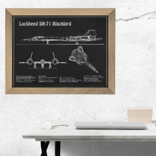 SR-71 ブラックバード - 航空機設計図計画 PD フォトプリント           