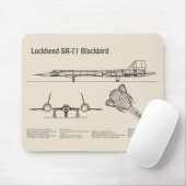 SR-71 ブラックバード - 航空機設計図計画 SD マウスパッド (マウス)