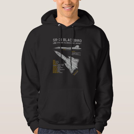 SR-71 Blackbird航空機スパイ飛行機青写真データ パーカ (正面)
