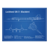 SR-71 Blackbird – 飛行機の設計図プランAD フォトプリント (正面)
