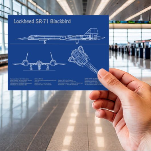 SR-71 Blackbird – 飛行機の設計図プランAD ポストカード