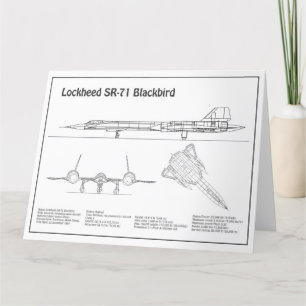 SR-71 Blackbird – 飛行機の設計図プランBD サンキューカード