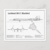 SR-71 Blackbird – 飛行機の設計図プランBD ポストカード (正面)