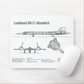 SR-71 Blackbird – 飛行機の設計図プランBD マウスパッド (マウス)