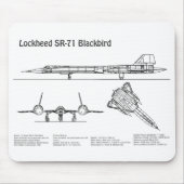 SR-71 Blackbird – 飛行機の設計図プランBD マウスパッド (正面)