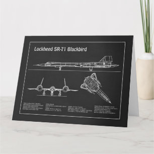 SR-71 Blackbird – 飛行機の設計図プランPD サンキューカード