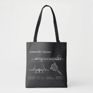 SR-71 Blackbird – 飛行機の設計図プランPD トートバッグ