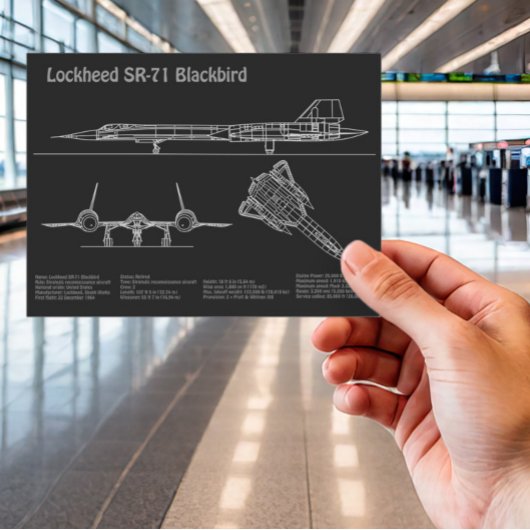 SR-71 Blackbird – 飛行機の設計図プランPD ポストカード