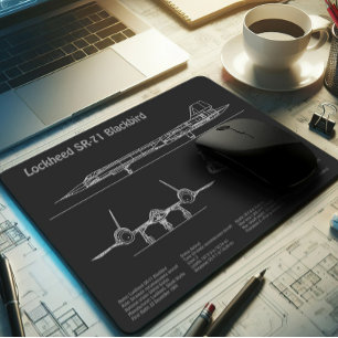 SR-71 Blackbird – 飛行機の設計図プランPD マウスパッド