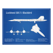 SR-71 Blackbird – 飛行機設計図プランABD フォトプリント (正面)