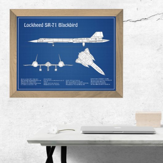 SR-71 Blackbird – 飛行機設計図プランABD フォトプリント